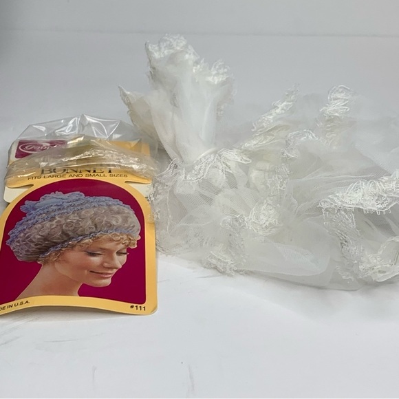 Goody’s Adjustable Slide Ring White Lace Coiffure Bonnet Vintage 1973 Walmart - Picture 3 of 5